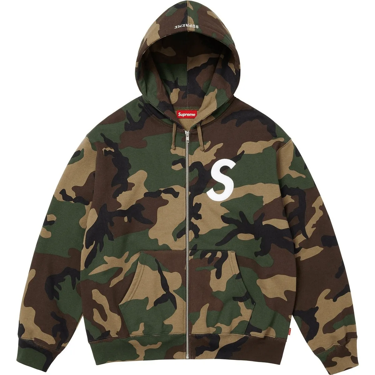 Supreme S logo zip-up hoodie