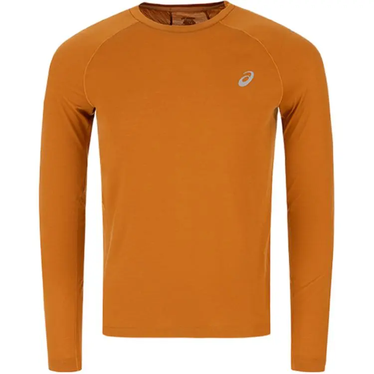 ASICS T-Shirts Men's Ginger Yellow Crew Neck Thin Straight Fit