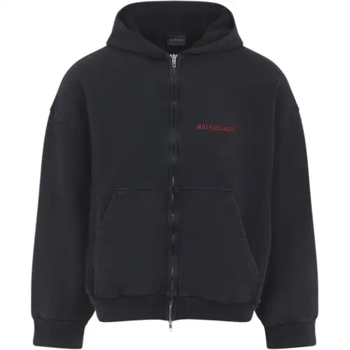 Balenciaga Zip Up Logo Printed Jacket