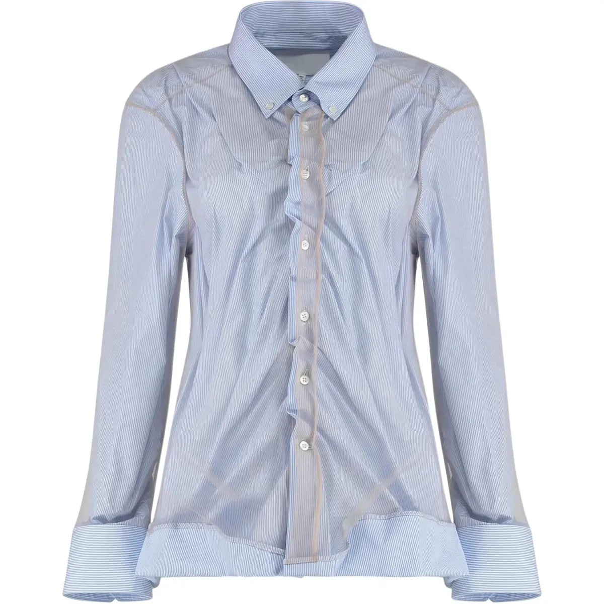 Maison Margiela striped gathered shirt