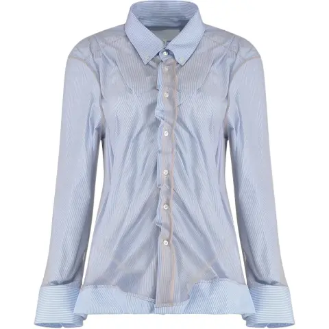 Maison Margiela striped gathered shirt