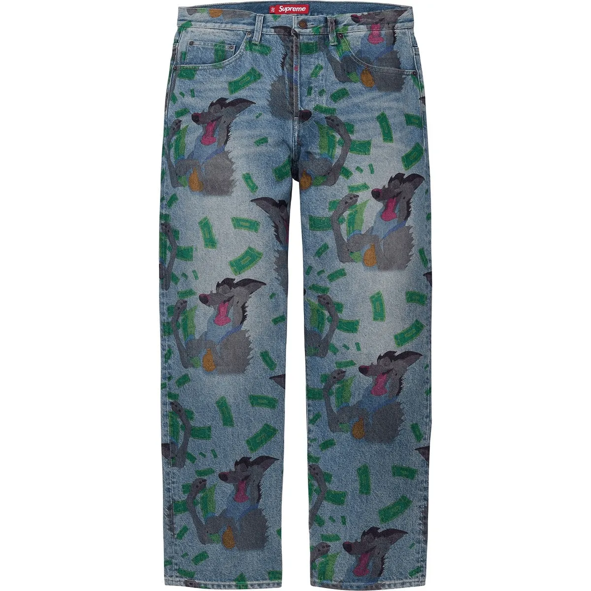 Supreme All Dogs Go To Heaven printed jeans