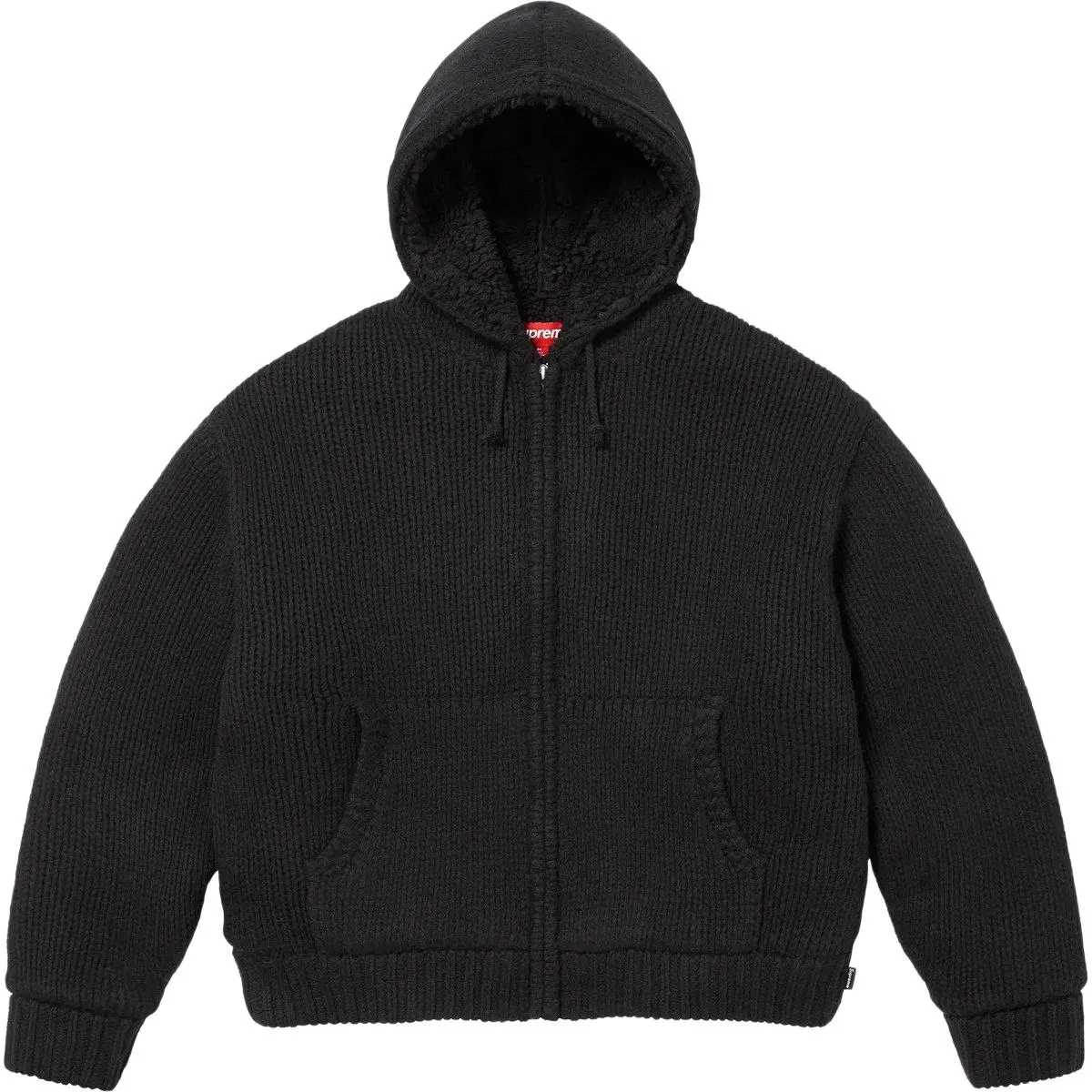 Supreme FW25 WEEK18 Faux Shearling Lined Zip Up Hooded Sweater Unisex