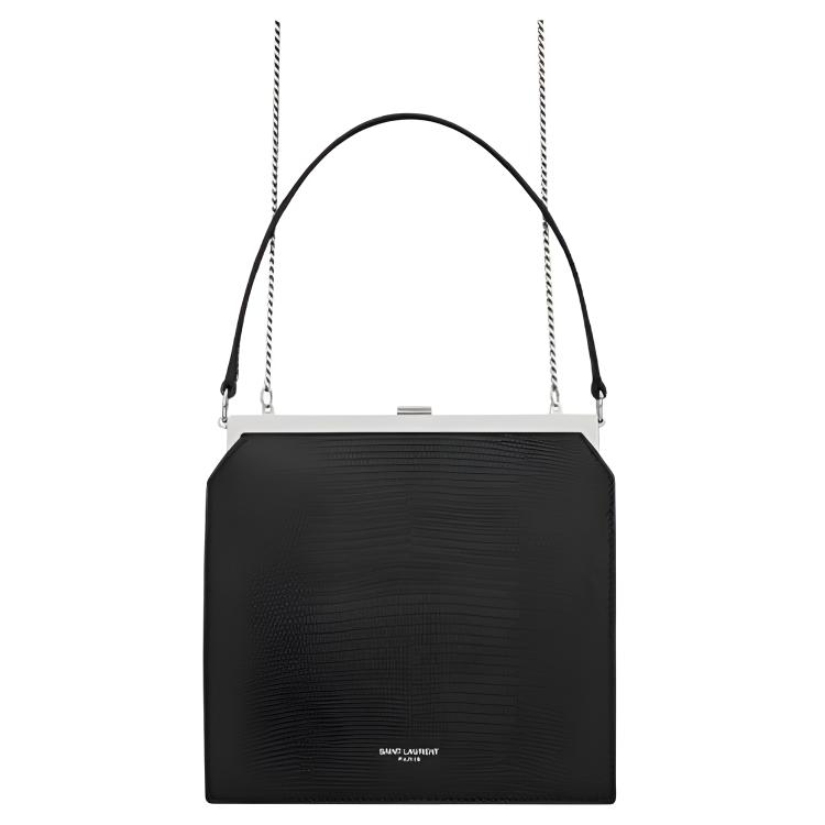 SAINT LAURENT NUIT Lizard Leather Chain Shoulder Bag Shoulder Bag Women's Black