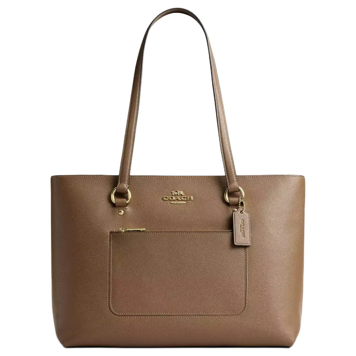 COACH Station Leather Tote Bag, Shopping Bag, Shoulder Bag Large Women's Dark Stone Color
