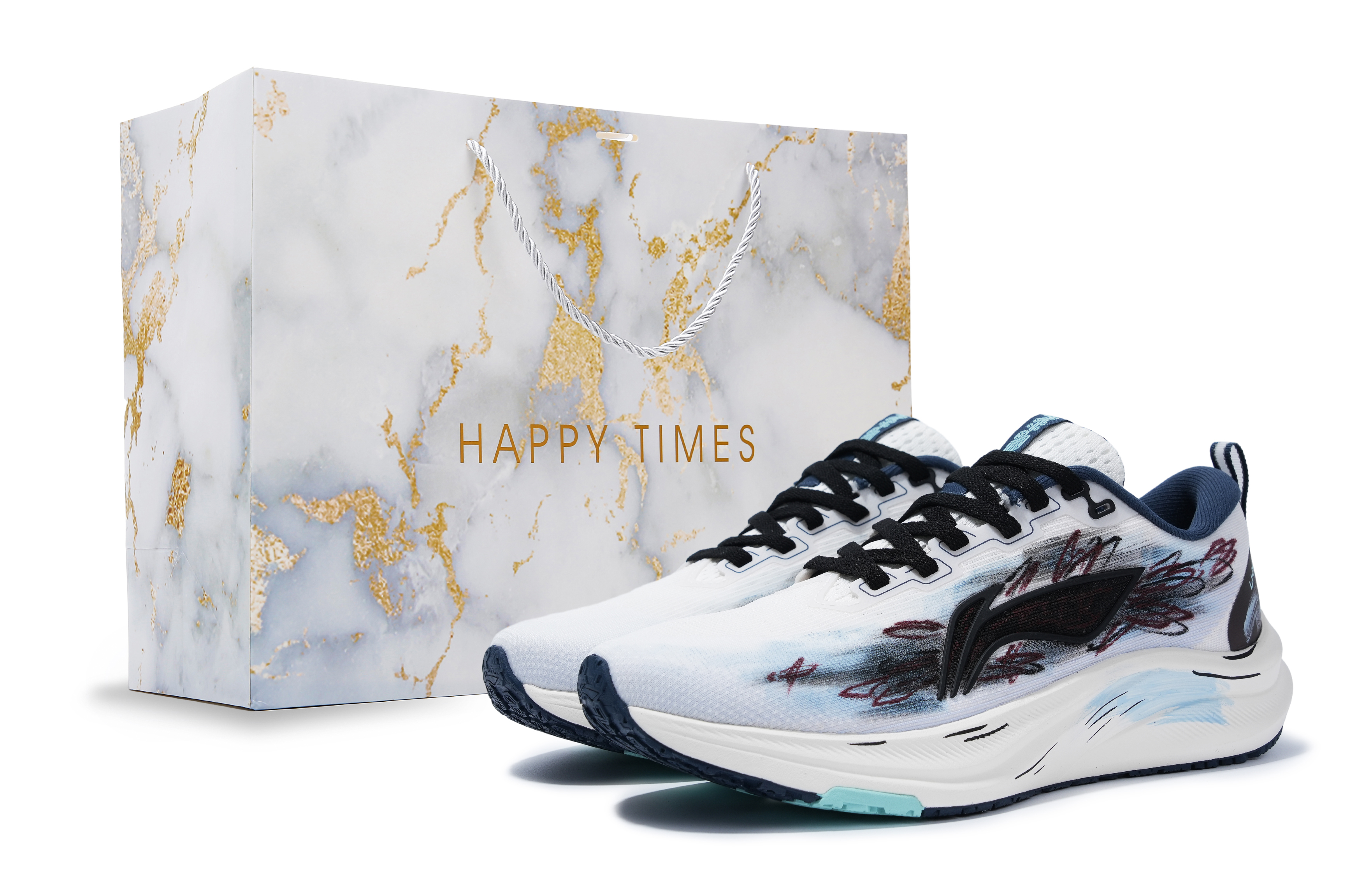 Li Ning Red Hare 8 Running Shoes Men’s Low Top White/Black/Blue