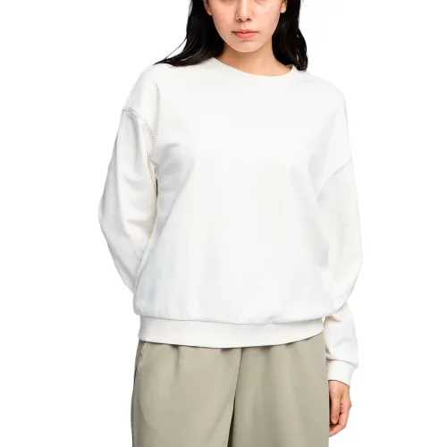 PUMA ESS Sweatshirts Women's White Crew Neck Moderate Regular