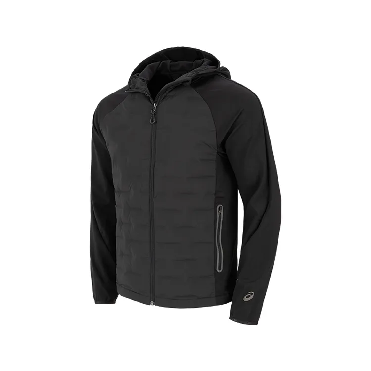 ASICS Down Jackets Men's Black Hooded Moderate Straight Fit