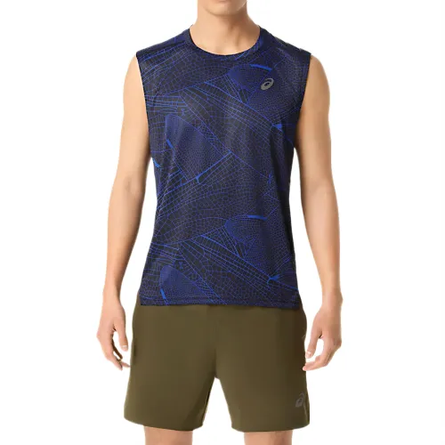 ASICS T Shirts Men's Performance Black Crew Neck Moderate Straight Fit
