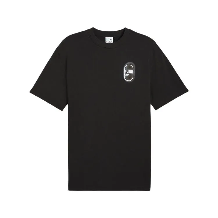 PUMA T-Shirts Men's Black Crew Neck Moderate