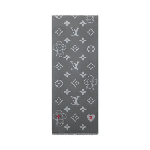 LOUIS VUITTON Knit Scarves Unisex Gray