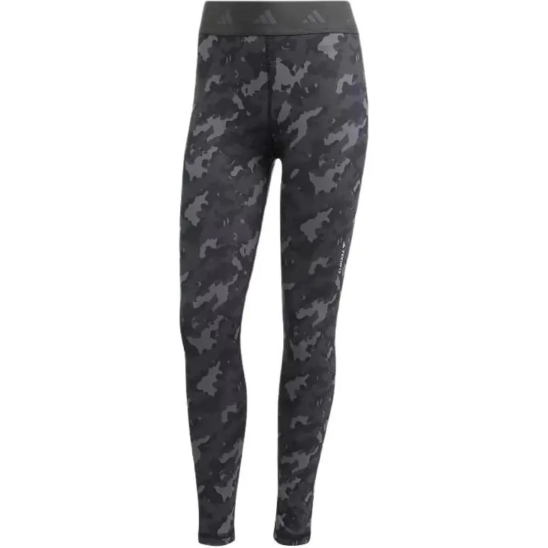 Adidas Women's Techfit Camo 7/8 Leggings Grey Six/Carbon
