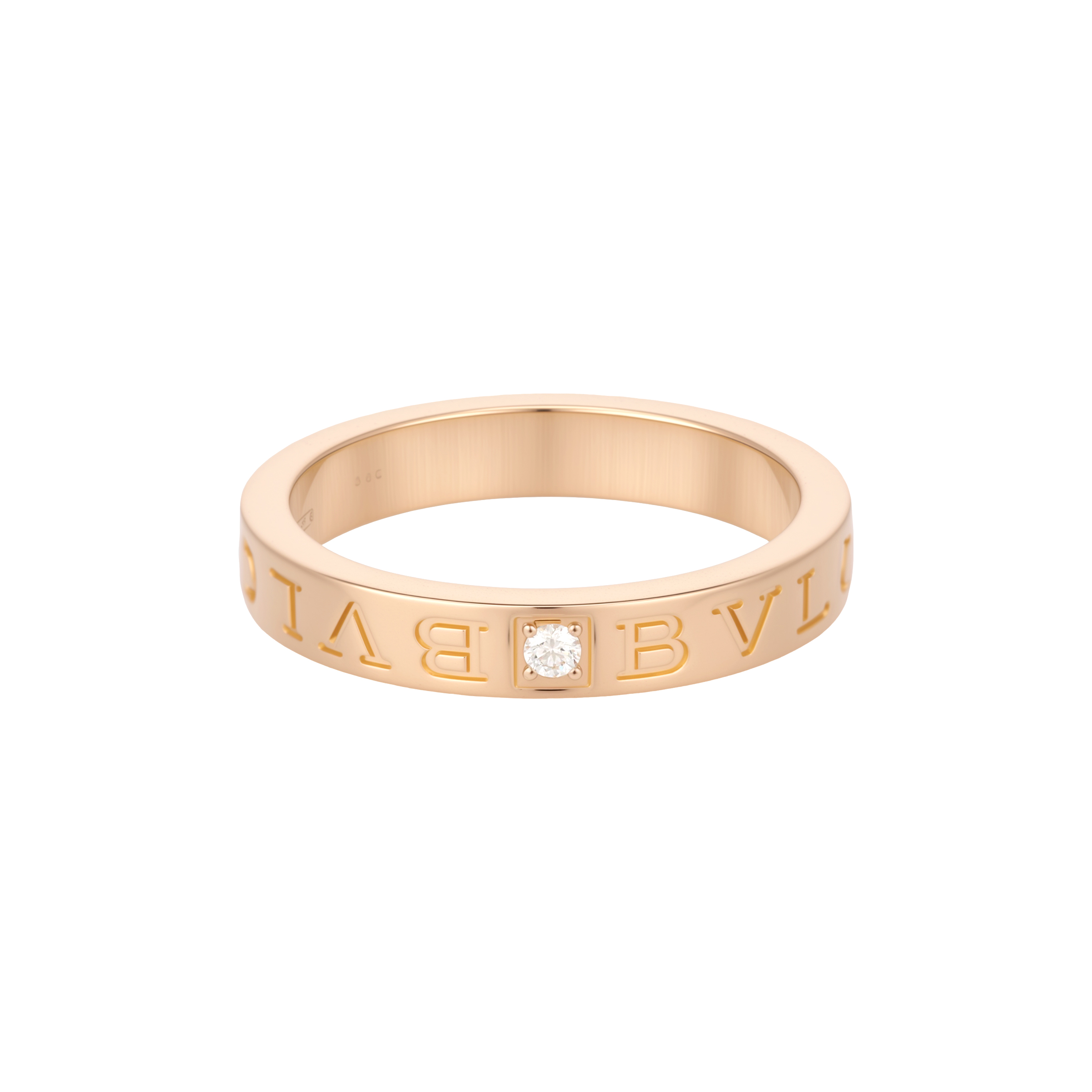 Bvlgari 2010s 18K rose gold B.Zero1 diamond ring