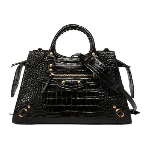 Balenciaga Le City Cow Leather Handbag Women's Black