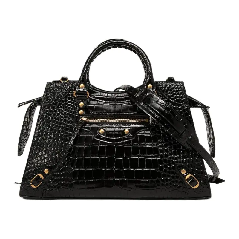 Balenciaga Le City Cow Leather Handbag Women's Black
