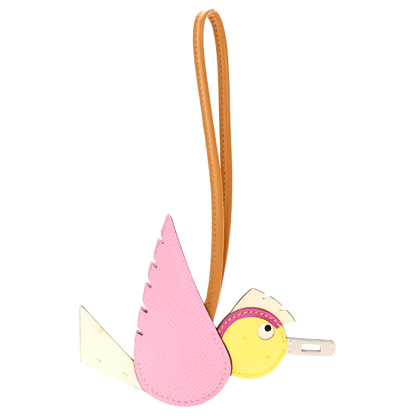 Подвеска на сумку Hermes Birdy 12 (розово-фиолетовая)