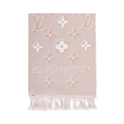 LOUIS VUITTON Wool Knit Scarves Women's Pink