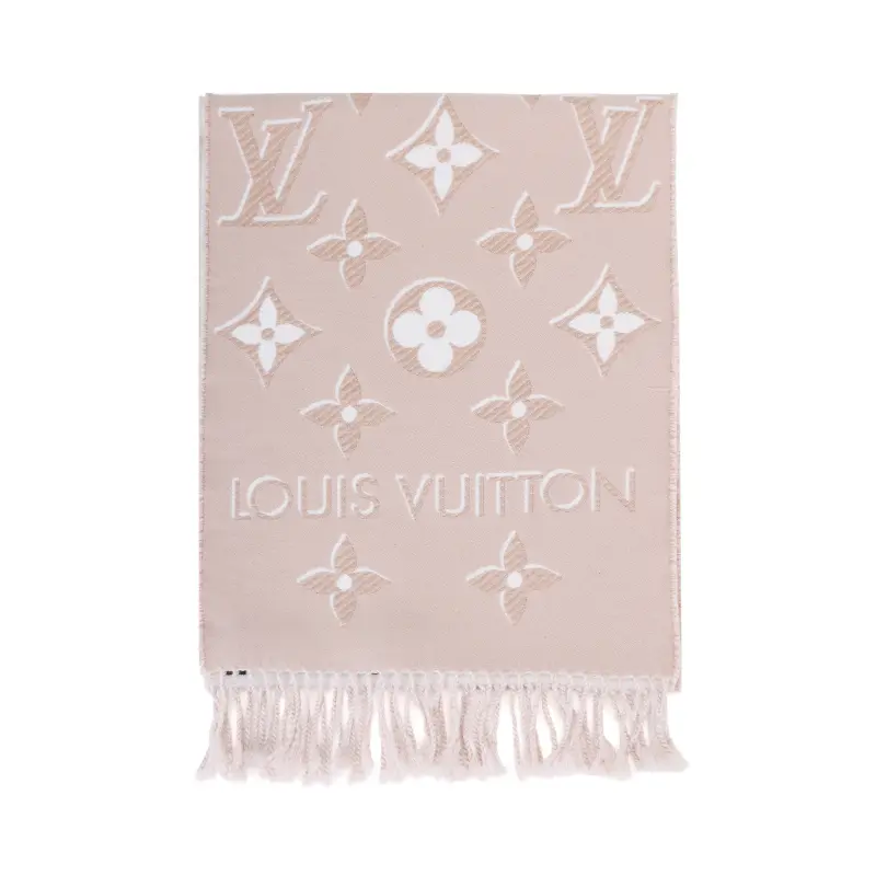 LOUIS VUITTON Wool Knit Scarves Women's Pink