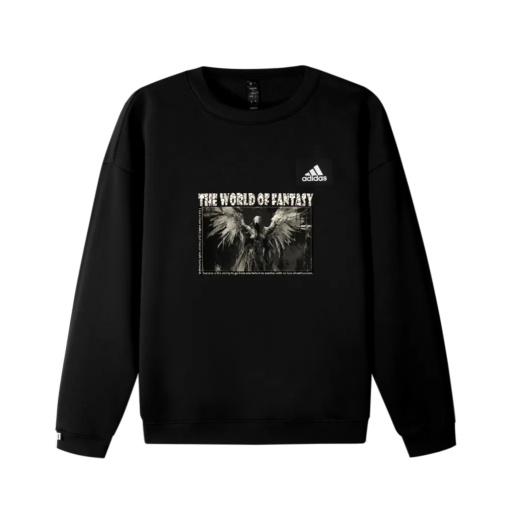 Adidas LABEL Sweatshirts Unisex Black Crew Neck Moderate Regular