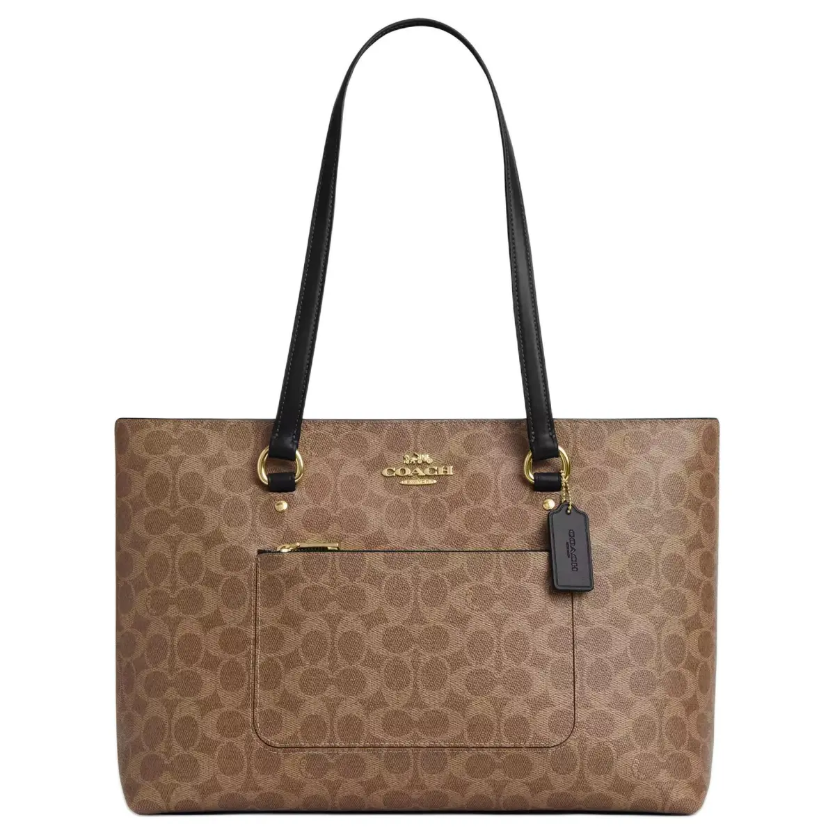 COACH Station Artificial Leather Tote Bag, Shopping Bag, Shoulder Bag Large Women's Tan