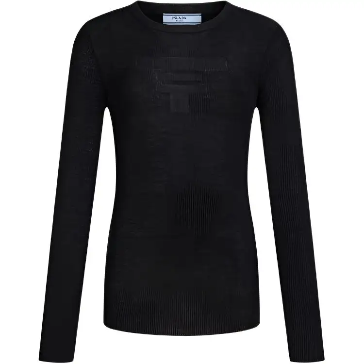 PRADA Knitwear Women's Black Crew Neck Moderate Other