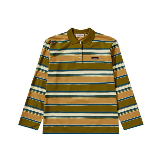 Miu Miu striped cotton polo shirt