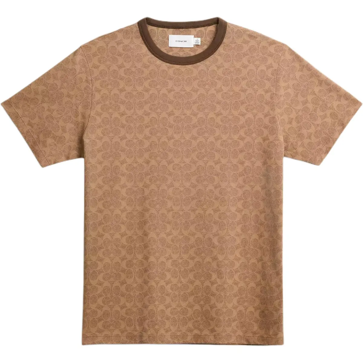 COACH T-Shirts Unisex Brown Crew Neck Moderate
