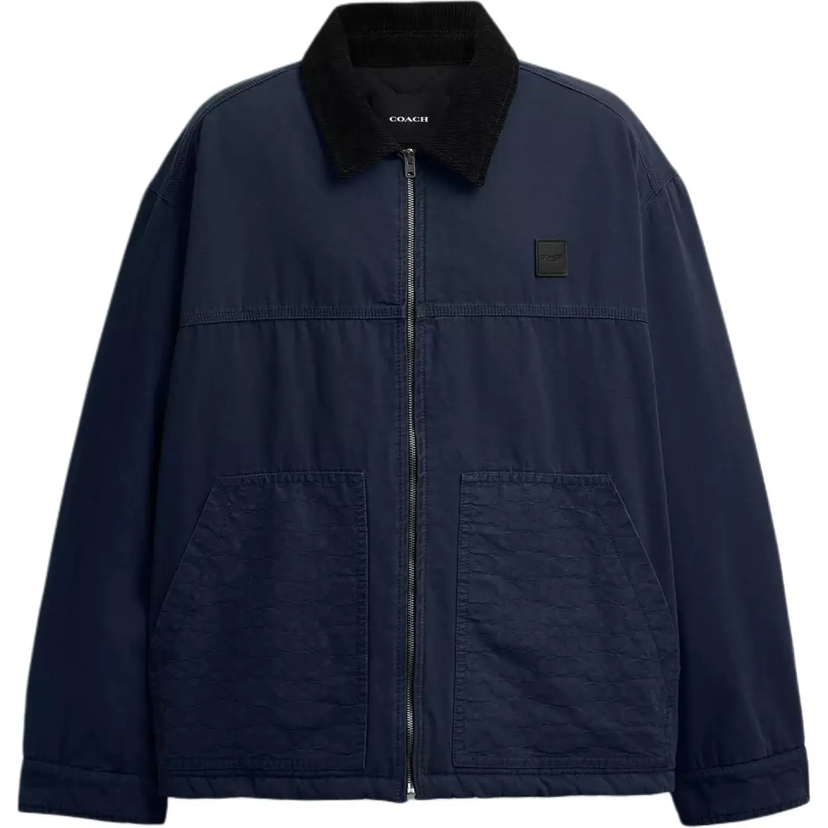 COACH Puffer Jackets Men's Blue Lapel Moderate