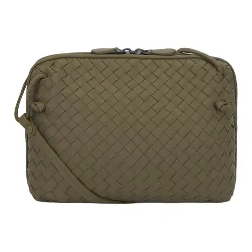 Bottega Veneta Sheepskin Shoulder Bag Women's Army Green