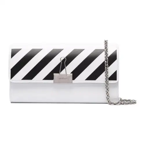 OFF WHITE Leather Crossbody Bag, Shoulder Bag Unisex White