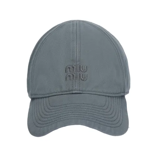 MIU MIU Cotton Baseball Caps Women's Gray