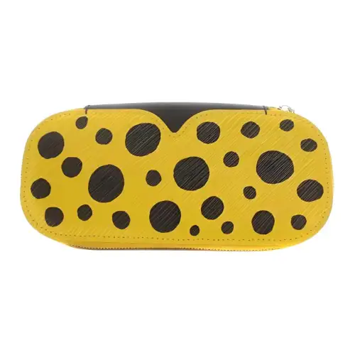 LOUIS VUITTON Yayoi Kusama Collaboration Cow Leather Eyeglass Pouch Unisex Yellow/Black