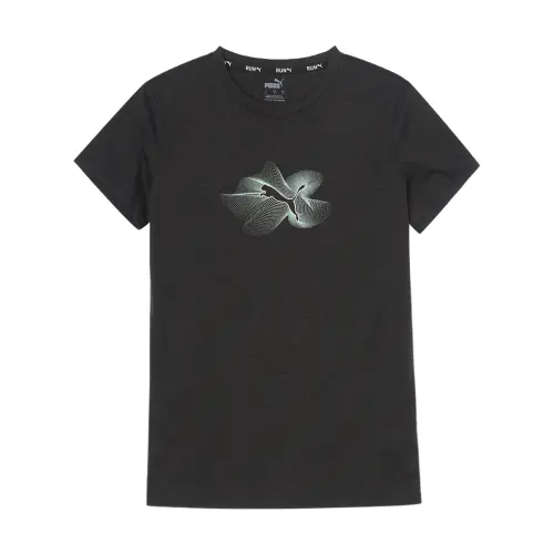 PUMA T Shirts Women's Black Crew Neck Moderate