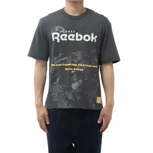 Reebok T Shirts Unisex Dark Gray Crew Neck Moderate Straight Fit