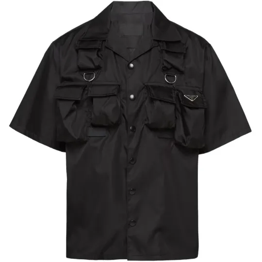 PRADA Triangle Plaque Short Sleeved Cargo Shirt
