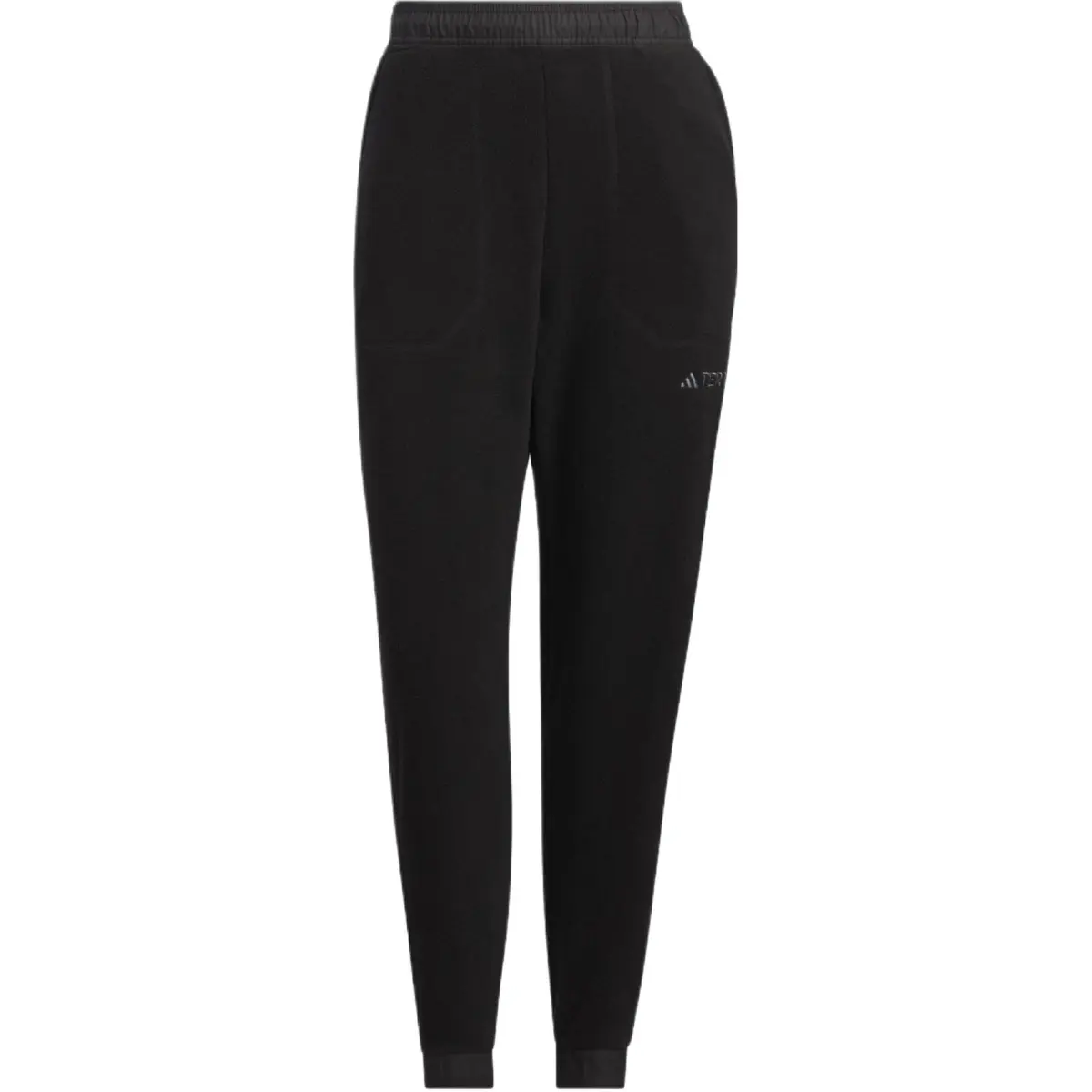 Adidas Fleece Joggers Solid Color Logo Label Outdoor Thickened And Fleece Lined Elastic Cuff Knitted Sweatpants Women's