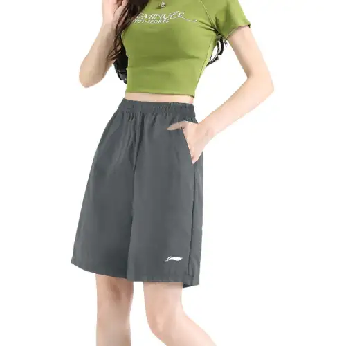 Li Ning Casual Shorts Women's Gray Thin
