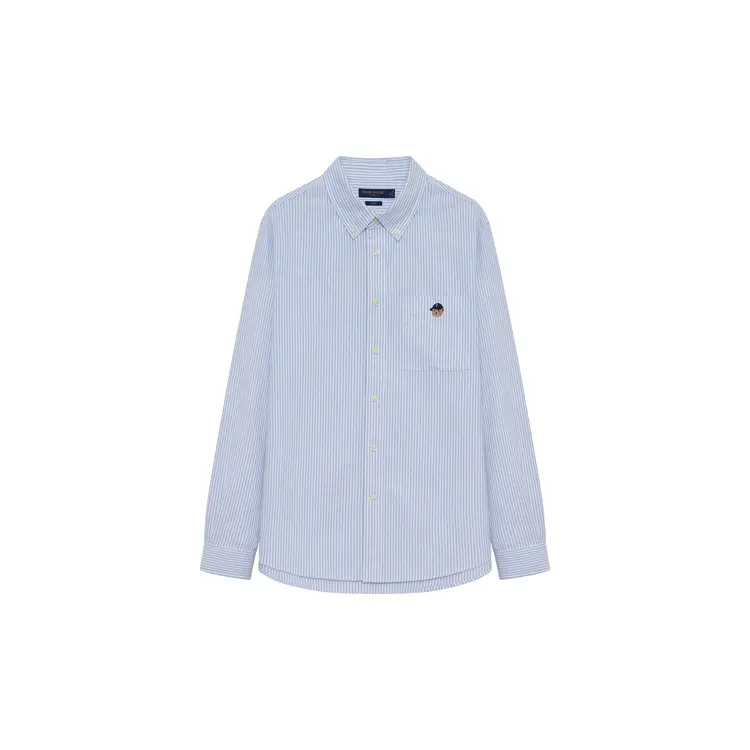 Teenie Weenie Men Evergreen Collection Shirt Lightweight Unisex Blue White, Blue Gray