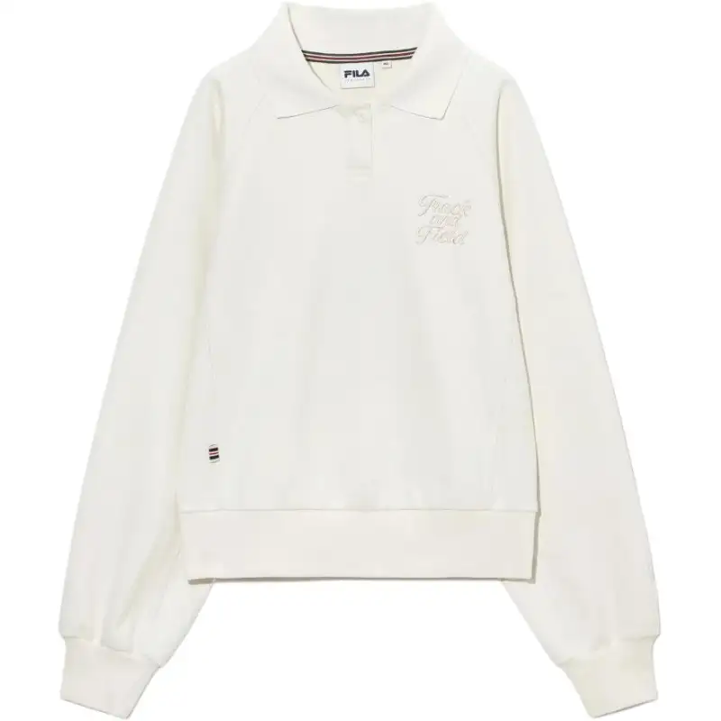 FILA Polo Shirts Women's White Polo Collar Moderate