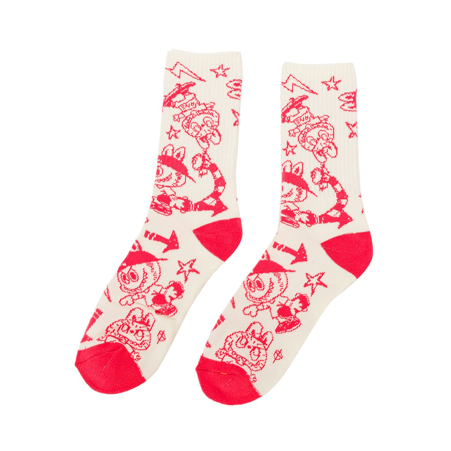 Vans x THE MONSTERS Crew Socks Men’s 1 Pack White Pink