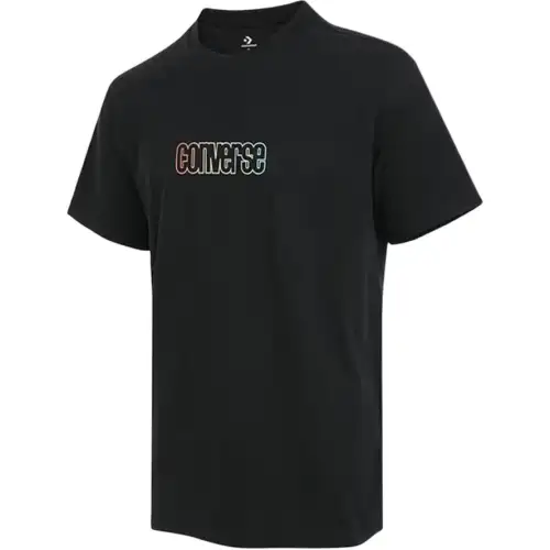 Converse T Shirts Men's Black Crew Neck Moderate