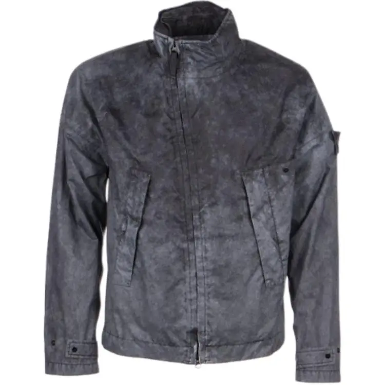 STONE ISLAND Jackets Men's Gray Stand Collar Moderate Straight Fit