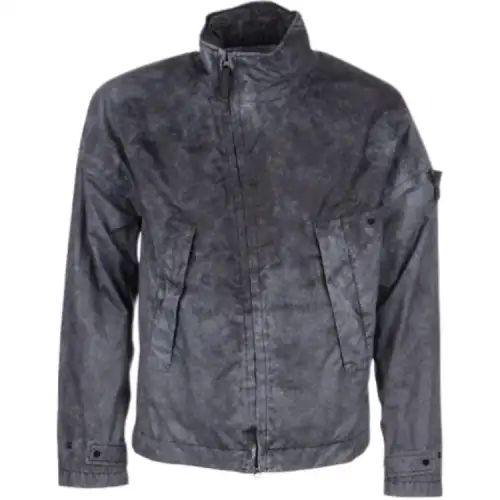STONE ISLAND Jackets Men's Gray Stand Collar Moderate Other