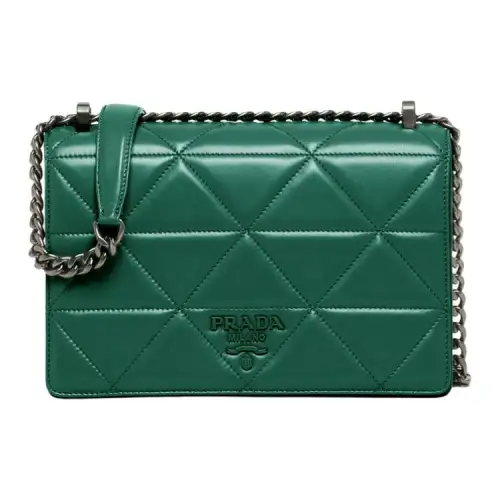 PRADA Soft Sheep Leather Chain Bag, Crossbody Bag, Shoulder Bag Women's Jadeite Green