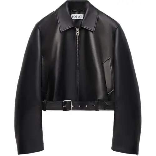 Loewe belted leather jacket