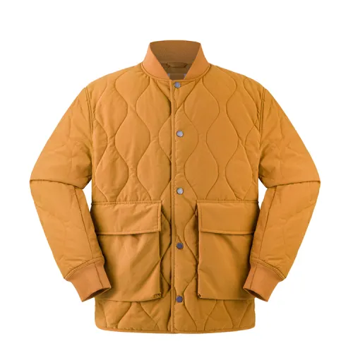 Timberland Puffer Jackets Men's Wheat Collarless Thickened