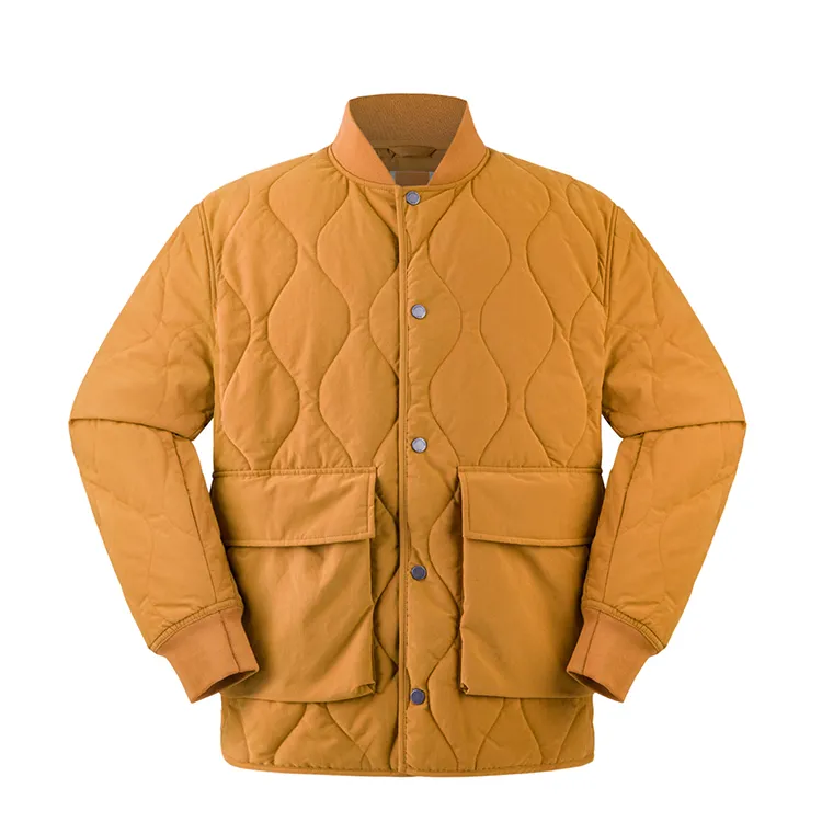 Timberland Puffer Jackets Men's Wheat Baseball Collar Thickened Straight Fit