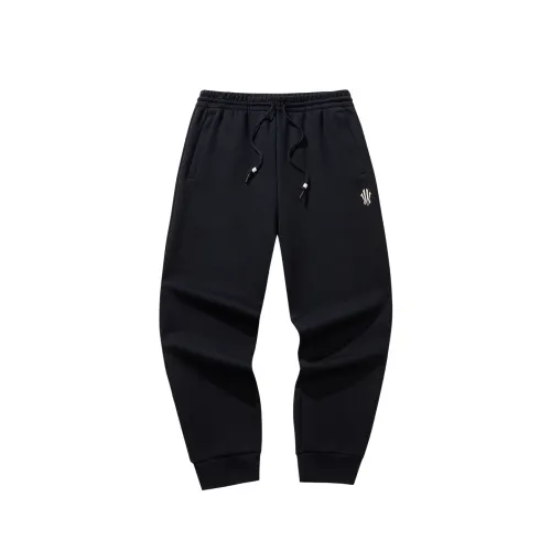 ANTA Knitted Sweatpants Unisex Basic Black 1 Moderate Straight Fit Pants