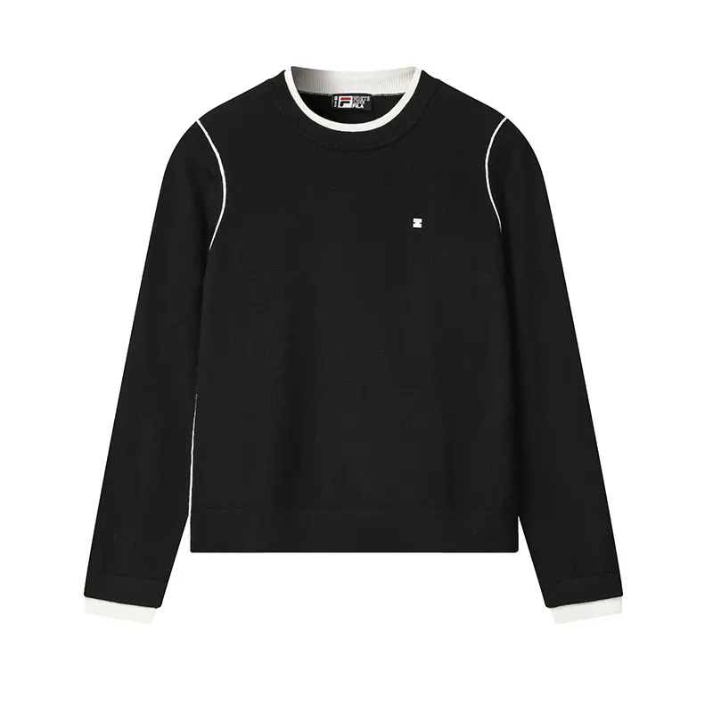 FILA WHITE Knitwear Women's Jet Black Crew Neck Moderate Other