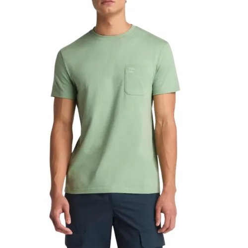 Timberland T Shirts Men's Green Crew Neck Moderate